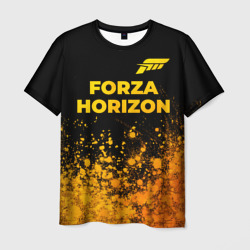 Мужская футболка 3D Forza Horizon - gold gradient посередине
