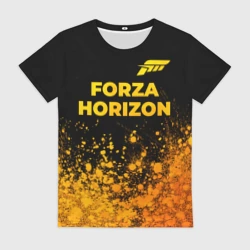 Женская футболка 3D Forza Horizon - gold gradient посередине