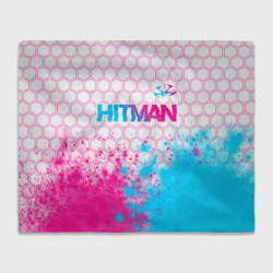 Плед 3D Hitman neon gradient style посередине