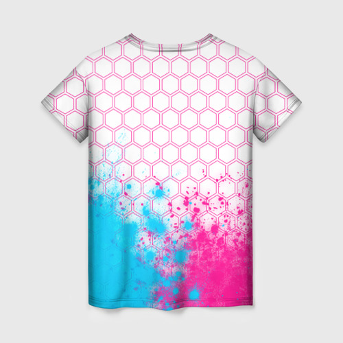 Женская футболка 3D Hitman neon gradient style посередине, цвет 3D печать - фото 2