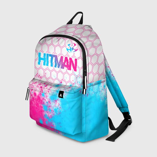 Рюкзак 3D Hitman neon gradient style посередине