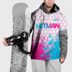 Накидка на куртку 3D Hitman neon gradient style посередине