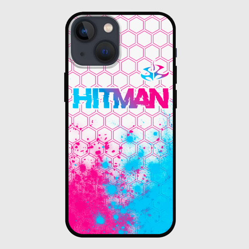 Чехол для iPhone 13 mini Hitman neon gradient style посередине