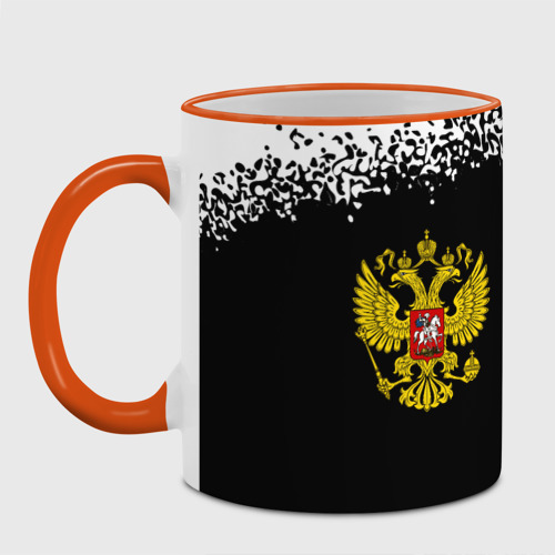 Кружка с полной запечаткой Каратист из России и герб РФ по-горизонтали, цвет Кант оранжевый - фото 2