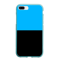 Чехол для iPhone 7Plus/8 Plus матовый Заливка синяя и чёрная