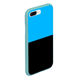 Чехол для iPhone 7Plus/8 Plus матовый Заливка синяя и чёрная - фото 2