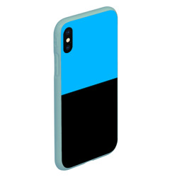 Чехол для iPhone XS Max матовый Заливка синяя и чёрная - фото 2