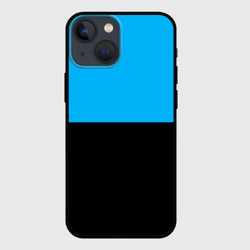 Чехол для iPhone 13 mini Заливка синяя и чёрная