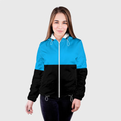 Женская куртка 3D Заливка синяя и чёрная - фото 2
