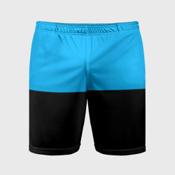 Мужские шорты спортивные Заливка синяя и чёрная