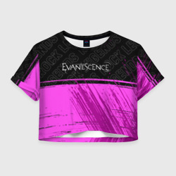 Женская футболка Crop-top 3D Evanescence rock legends посередине