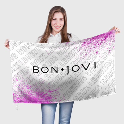 Флаг 3D Bon Jovi rock legends по-горизонтали