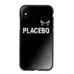 Чехол для iPhone XS Max матовый Placebo glitch на темном фоне посередине