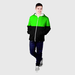 Мужская куртка 3D Заливка зелёная и чёрная - фото 2