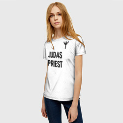 Женская футболка 3D Judas Priest glitch на светлом фоне посередине - фото 2