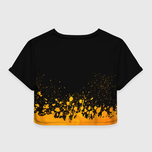 Женская футболка Crop-top 3D Paramore - gold gradient посередине, цвет 3D печать - фото 2