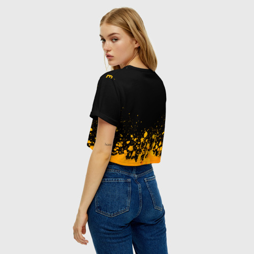 Женская футболка Crop-top 3D Paramore - gold gradient посередине, цвет 3D печать - фото 5