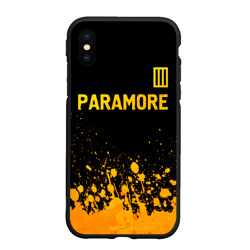 Чехол для iPhone XS Max матовый Paramore - gold gradient посередине