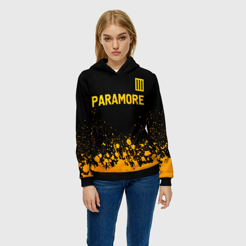 Женская толстовка 3D Paramore - gold gradient посередине, цвет 3D печать - фото 3