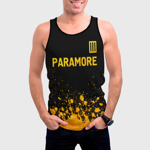 Мужская майка 3D Paramore - gold gradient посередине, цвет 3D печать - фото 3