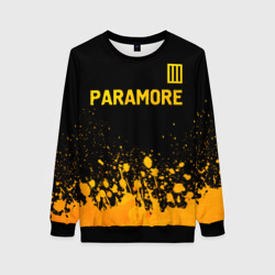 Женский свитшот 3D Paramore - gold gradient посередине