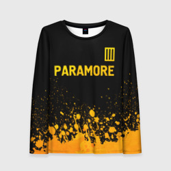 Женский лонгслив 3D Paramore - gold gradient посередине