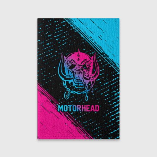 Обложка для паспорта матовая кожа Motorhead - neon gradient