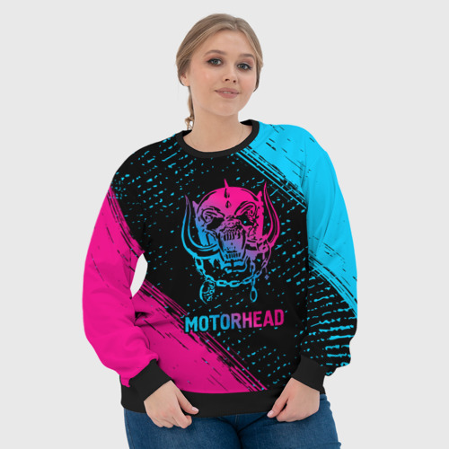 Женский свитшот 3D с принтом Motorhead - neon gradient, фото #4