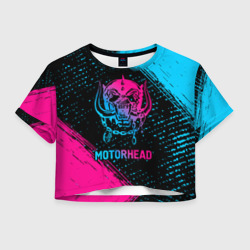 Женская футболка Crop-top 3D Motorhead - neon gradient