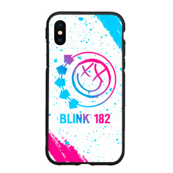 Чехол для iPhone XS Max матовый Blink 182 neon gradient style