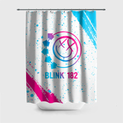 Штора 3D для ванной Blink 182 neon gradient style