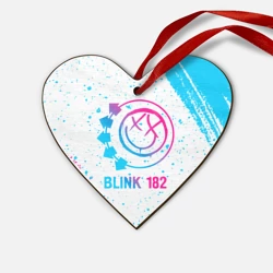 Деревянная игрушка Сердце Blink 182 neon gradient style