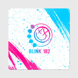 Магнит виниловый Квадрат Blink 182 neon gradient style