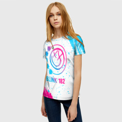 Женская футболка 3D Blink 182 neon gradient style - фото 2
