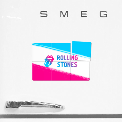 Магнитный плакат 3Х2 Rolling Stones neon gradient style по-горизонтали - фото 2