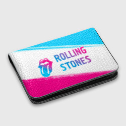 Картхолдер с принтом Rolling Stones neon gradient style по-горизонтали