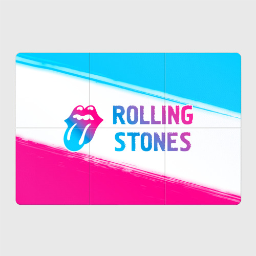 Магнитный плакат 3Х2 Rolling Stones neon gradient style по-горизонтали