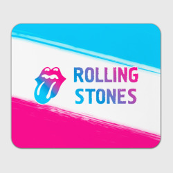 Прямоугольный коврик для мышки Rolling Stones neon gradient style по-горизонтали