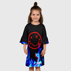 Детское платье 3D Nirvana smile - огонь синий - фото 2