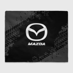 Плед 3D Mazda speed на темном фоне со следами шин