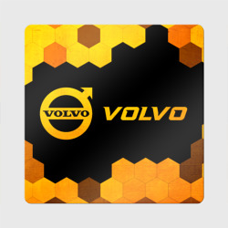 Магнит виниловый Квадрат Volvo - gold gradient по-горизонтали