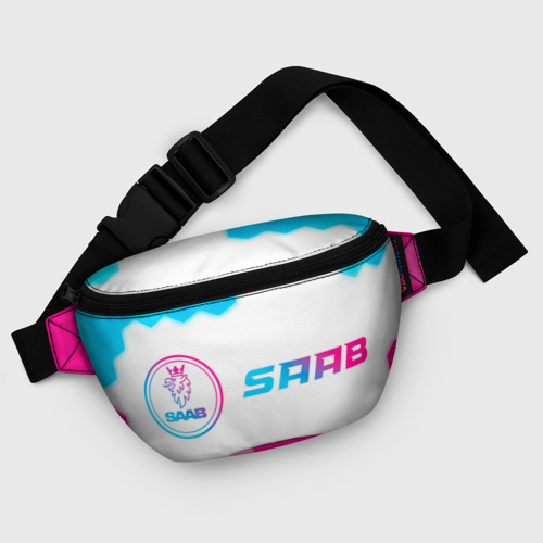 Поясная сумка 3D Saab neon gradient style по-горизонтали - фото 6