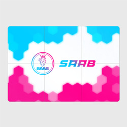 Магнитный плакат 3Х2 Saab neon gradient style по-горизонтали