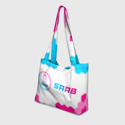 Пляжная сумка 3D Saab neon gradient style по-горизонтали - фото 2