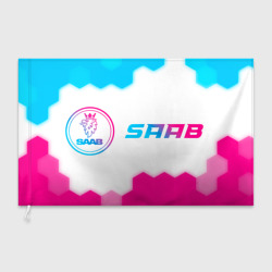 Флаг 3D Saab neon gradient style по-горизонтали