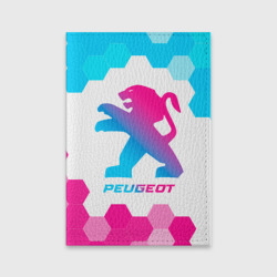 Обложка для паспорта матовая кожа Peugeot neon gradient style