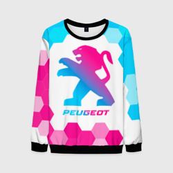 Мужской свитшот 3D Peugeot neon gradient style