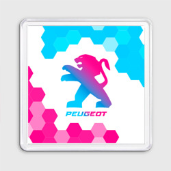 Магнит 55*55 Peugeot neon gradient style