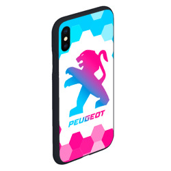 Чехол для iPhone XS Max матовый Peugeot neon gradient style - фото 2