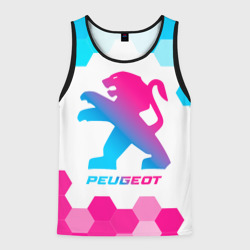 Мужская майка 3D Peugeot neon gradient style